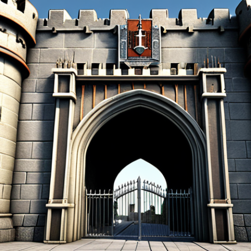 Home 7 **Network Security Gateway:** A strong castle gate protecting a corporate network, emphasizing a firewall, and possibly showing suspicious traffic being blocked. Consider including elements like digital guards or a security system interface.
