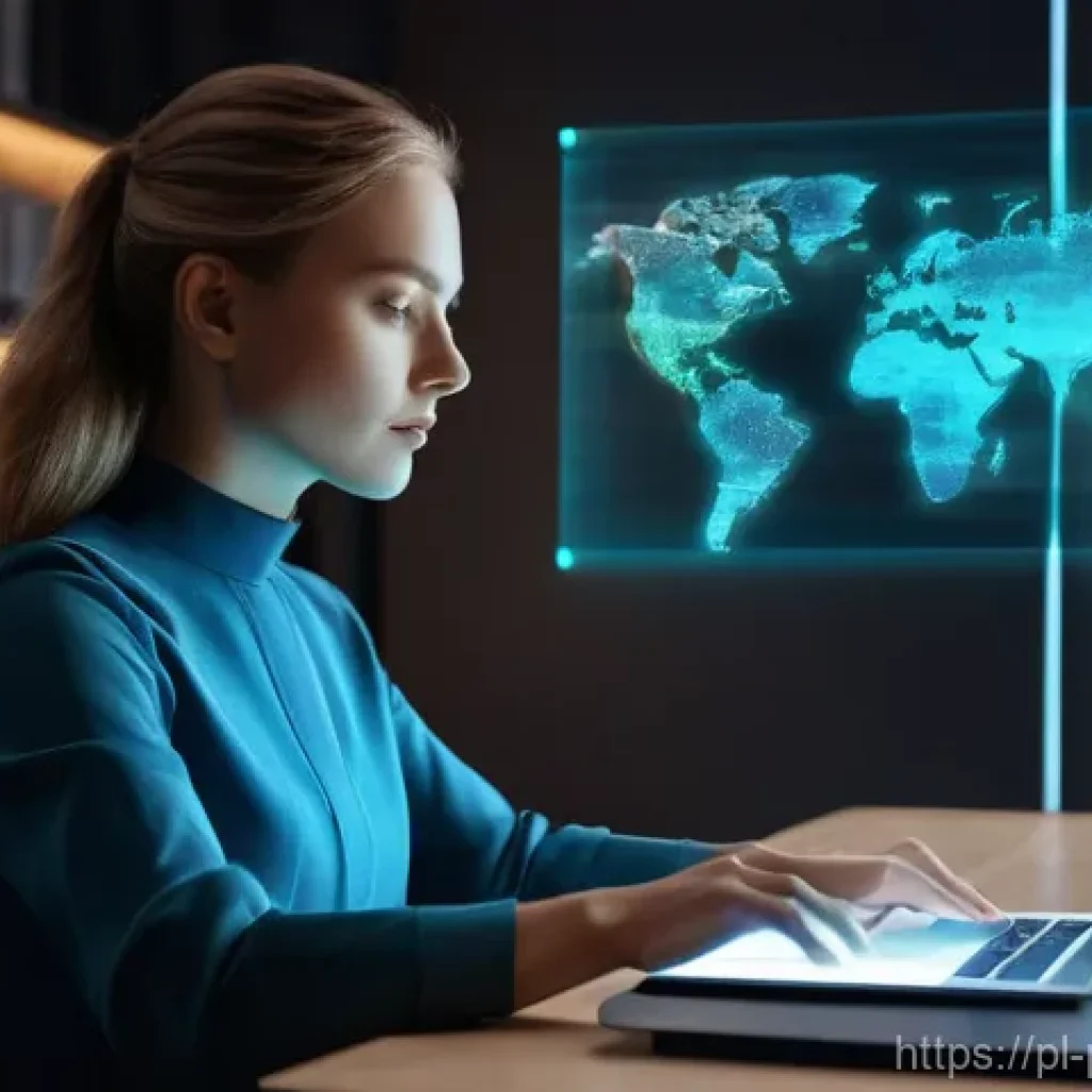 데이터 프라이버시 관련 법적 요구사항 - The Empowered User with a Digital Shield**
A photorealistic image of a young Polish woman, mid-20s, ...