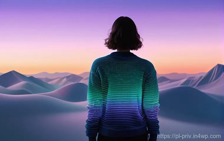 데이터 프라이버시와 비즈니스 신뢰 - **Prompt: Digital Echoes**
A lone figure, gender-neutral, stands in a futuristic, softly glowing...