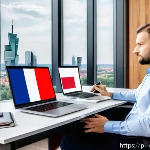 Home 17 클라우드 환경에서의 데이터 보호 전략 - A modern office environment in Poland with diverse professionals collaborating securely on cloud com...
